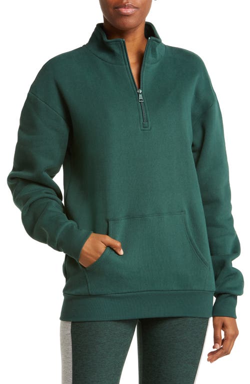 Beyond Yoga Recharge Half Zip Pullover in Forest Green