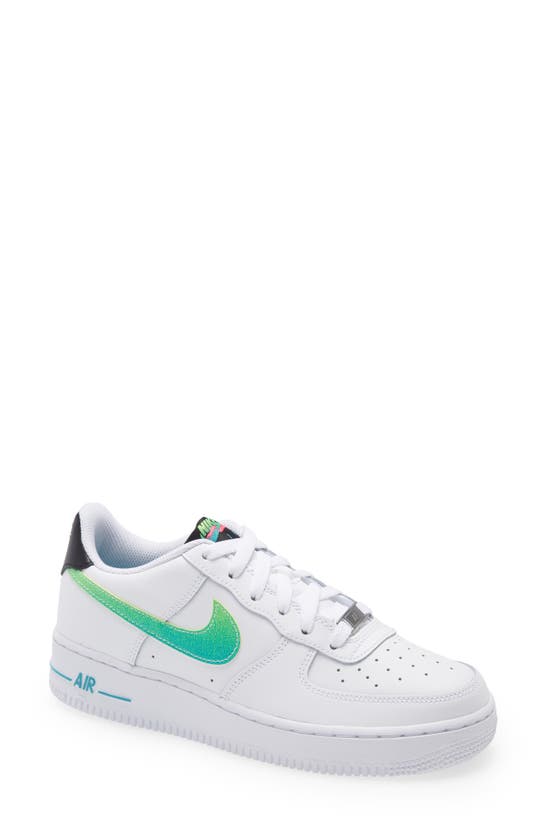 Nike Air Force 1 Low Lv8 Sneakers In White/ Green/ Aqua/ Black