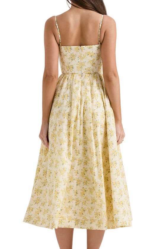 House Of Cb Lolita Fit & Flare Midi Sundress In Yellow Floral Print