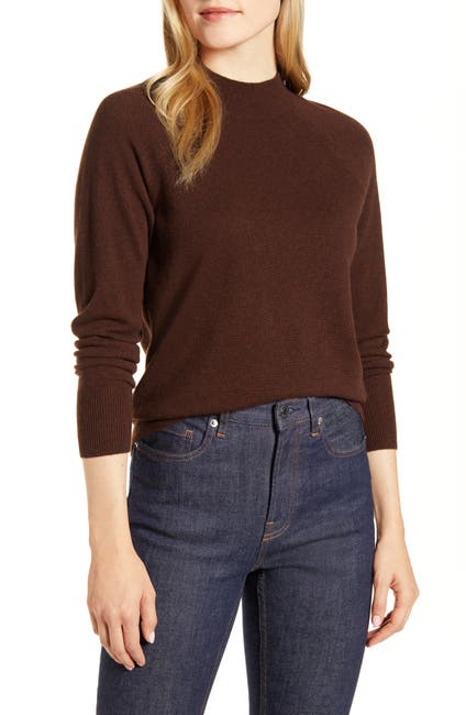 Image of EVERLANE The Cashmere Raglan Mock Neck Sweater