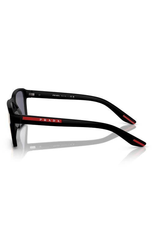 Prada Men's  Linea Rossa Ps 04zs 16x7w1 Sunglasses In Matte Black