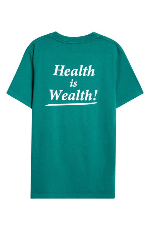 Shop Sporty And Rich Sporty & Rich Health Is Wealth Graphic T-shirt In Alpine