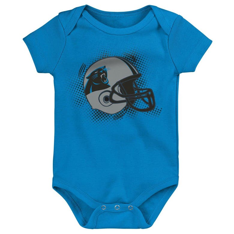Shop Outerstuff Infant Black/blue/heathered Gray Carolina Panthers 3-pack Game On Bodysuit Set