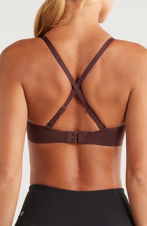 Nike Dri-fit Alate Minimalist Light-support Padded Bra In Dark Brown In Earth/white