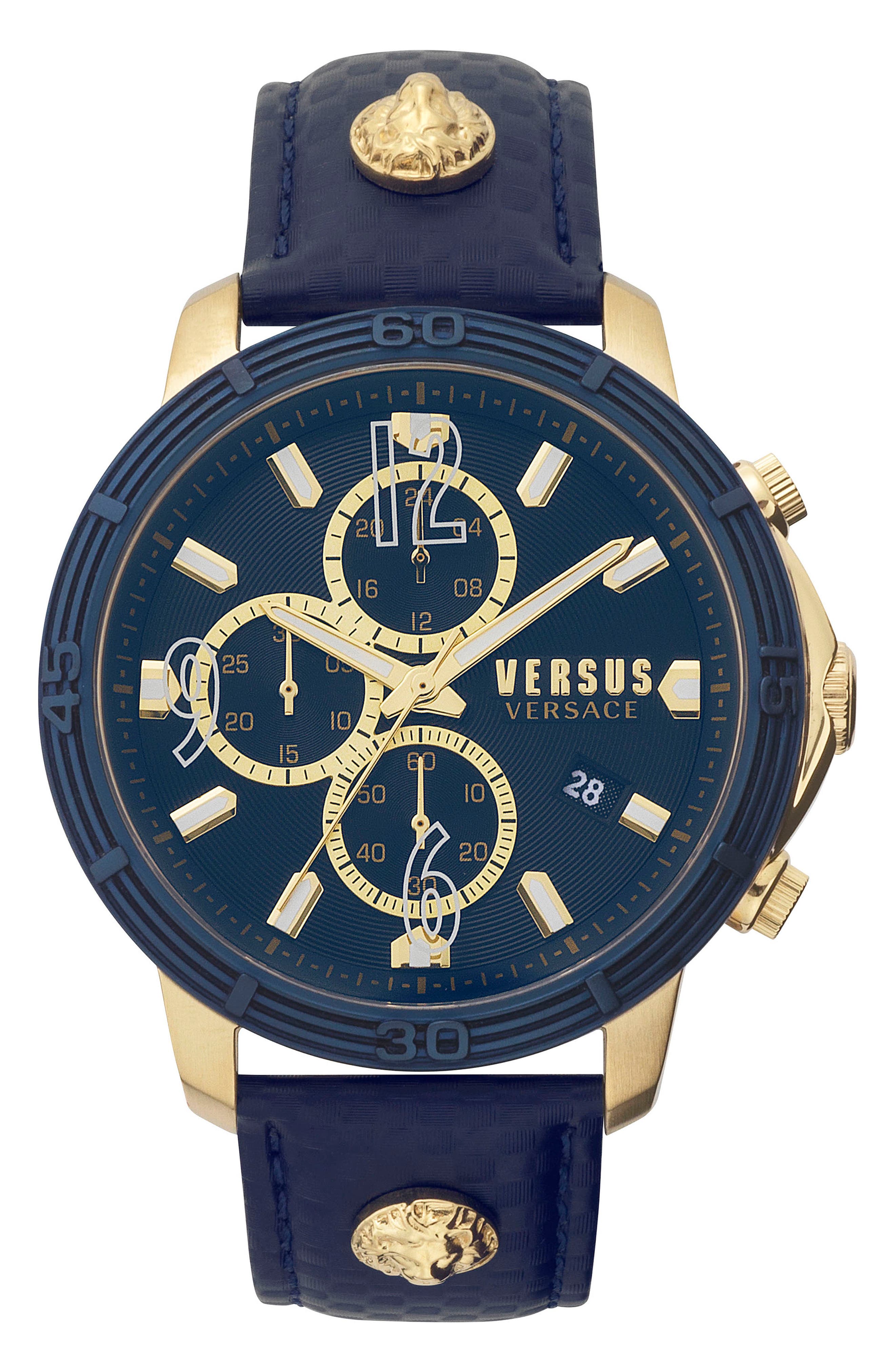 versace watch leather strap