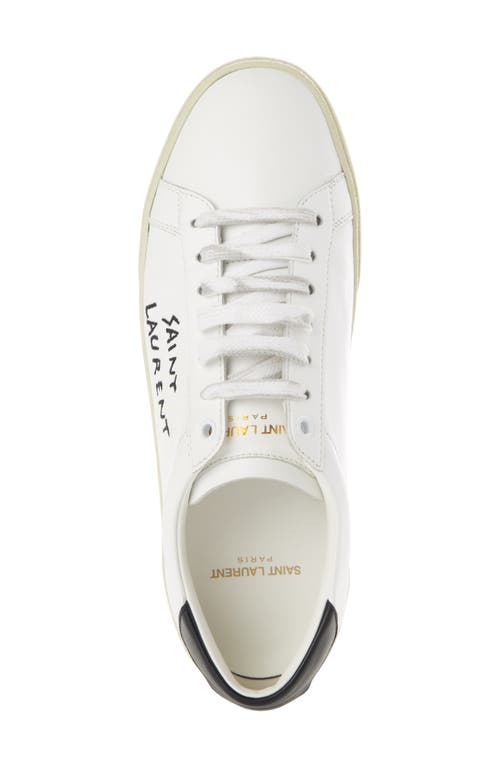 Shop Saint Laurent Court Classic Low Top Sneaker In White/black