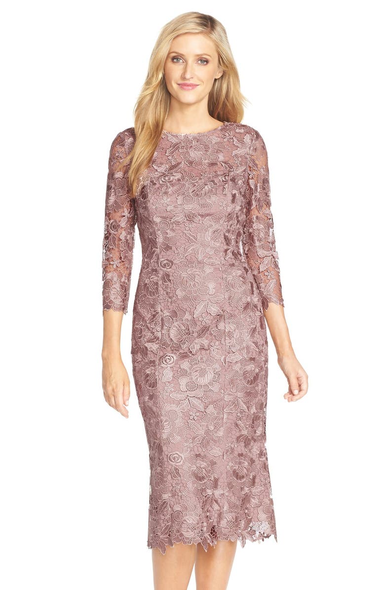 JS Collections Cutout Lace Sheath Midi Dress | Nordstrom
