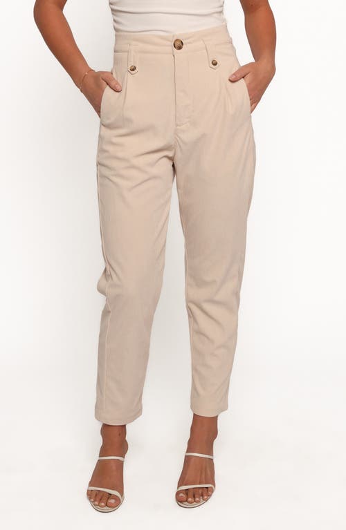 Petal & Pup Jones Crop High Waist Corduroy Pants in Cream 