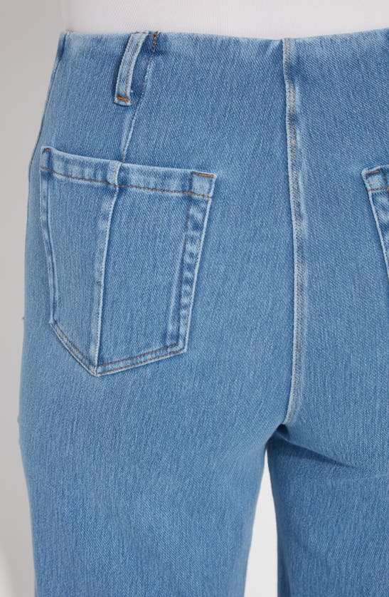 Lyssé Margo Wide Leg Crop Pant In Bleached Blue In Bleached Blue