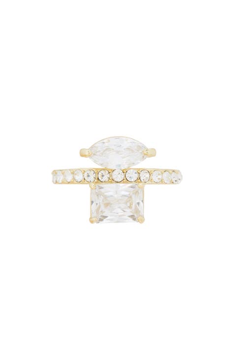 Floating Cubic Zirconia Pavé Band Ring