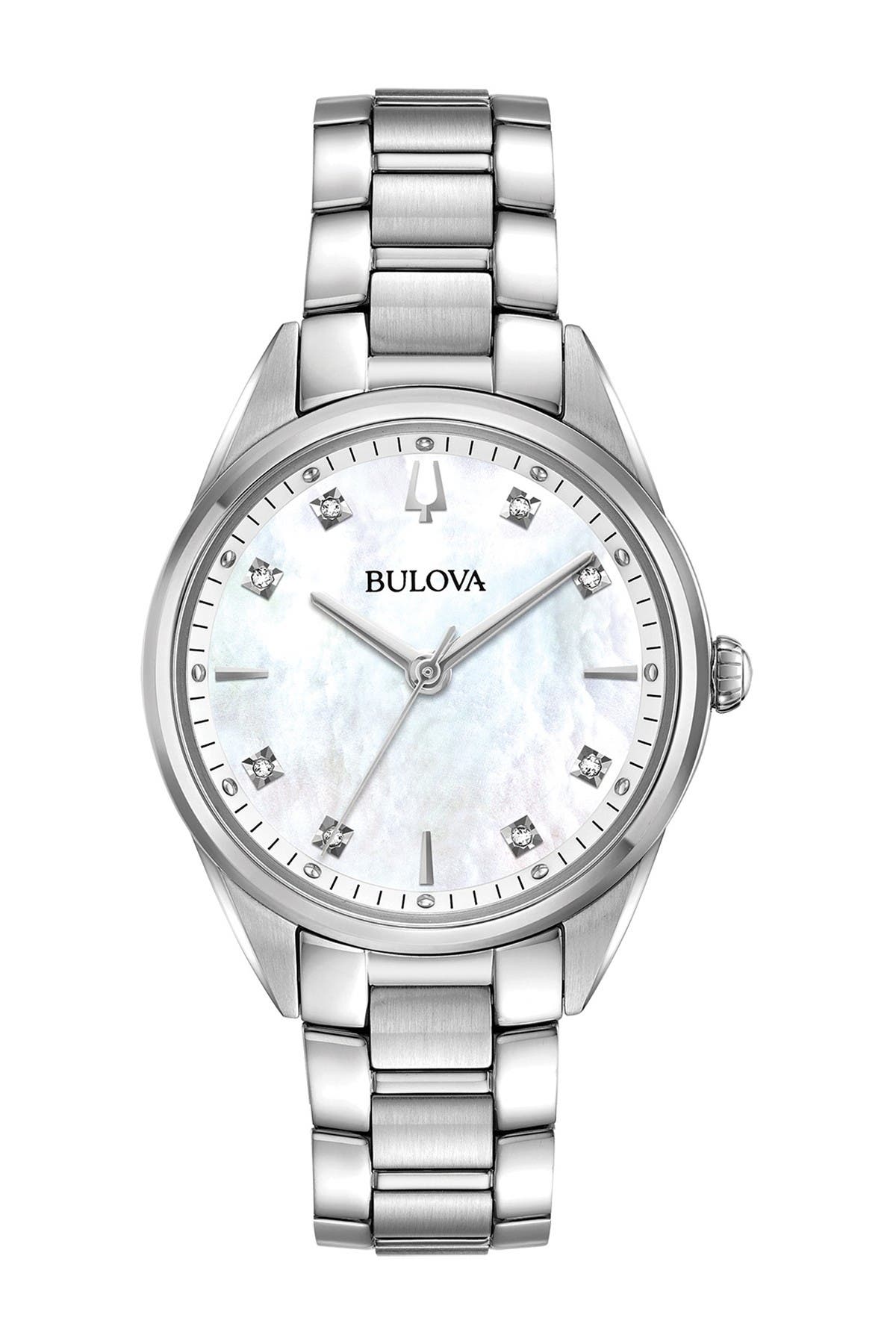 bulova women's mother of pearl watch