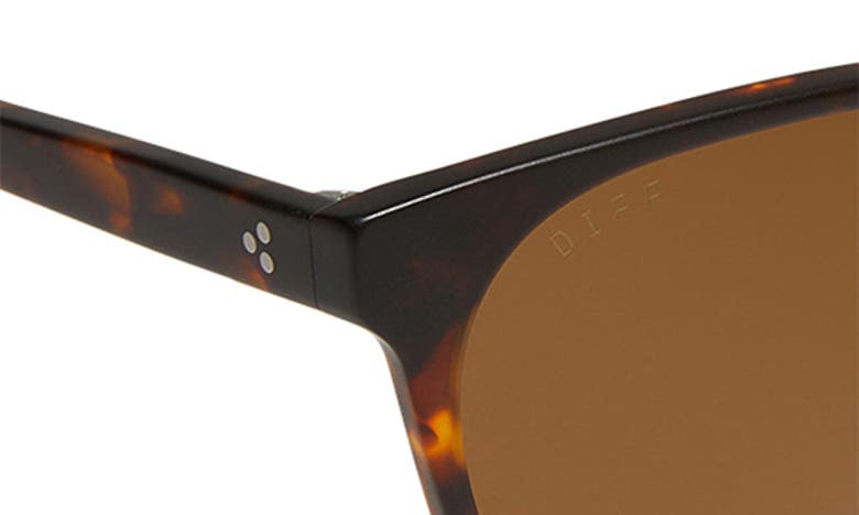 Shop Diff Darren 55mm Polarized Square Sunglasses In Matte Rich Tort / Brown