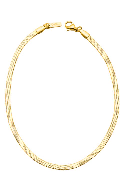 Edie Herringbone Chain Anklet in Gold