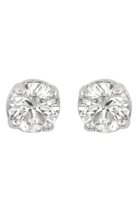 14K Gold Plated Sterling Silver Round Cut Diamond Stud Earrings - 0.33ct