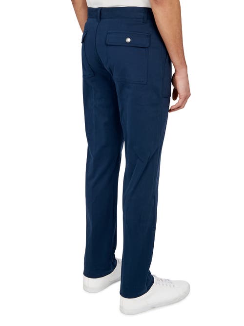 Brooklyn Brigade Solid Cotton Stretch Utility Pants In Navy