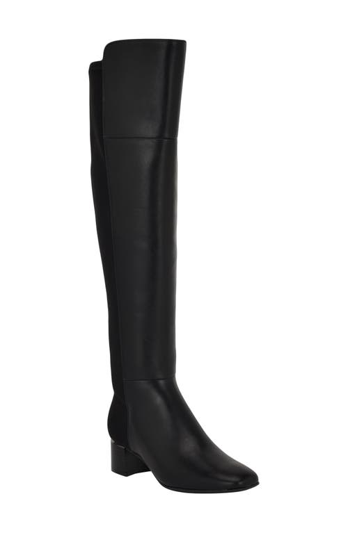 Calvin Klein Jotty Womens Faux Leather Zipper Over-the-knee Boots In Blk01