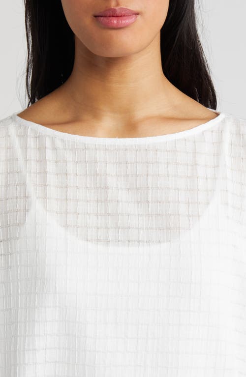 Shop Eileen Fisher Boxy Bateau Neck Top In White