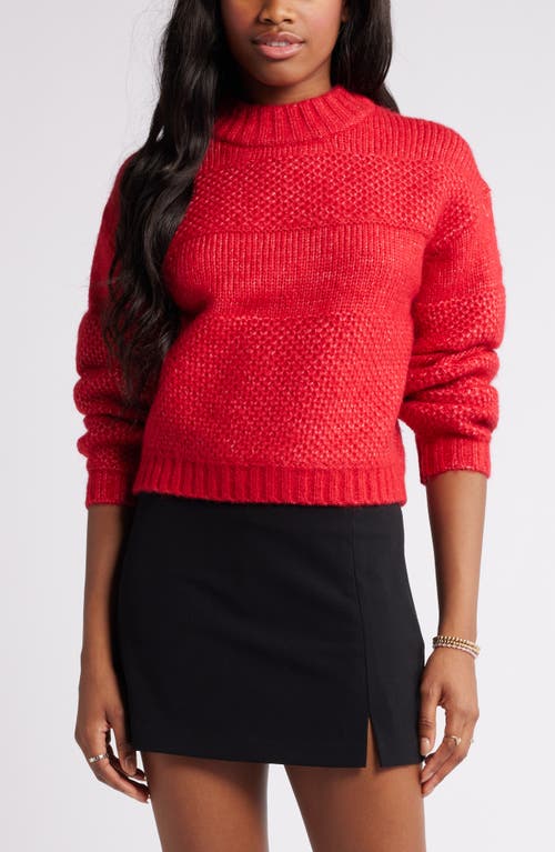 Shop Bp. Textured Relaxed Sweater In Red Lipstick