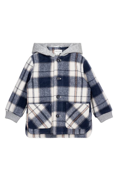 Kids' Plaid Hooded Flannel Shirt Jacket (Toddler & Little Kid)