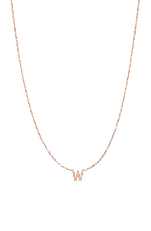 Initial Pendant Necklace in 14K Rose Gold-W