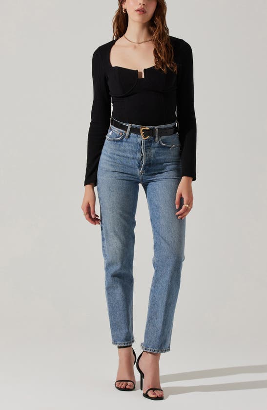 Astr Bustier Rib Top In Black