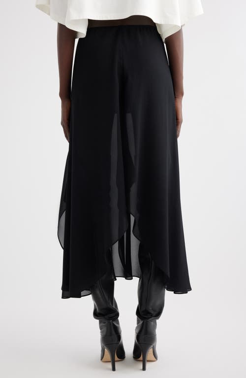 Shop Chloé Sheer Silk Georgette Maxi Skirt In Black