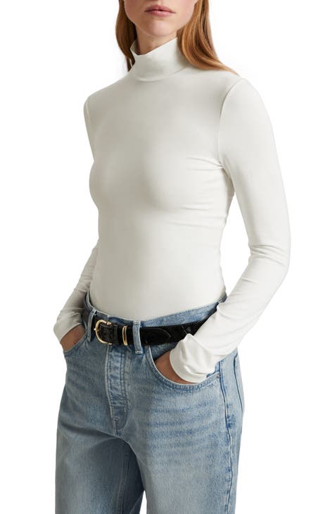 Spanx 3x White Dual layer Shapewear Control Top Long Sleeves Mock  Turtleneck