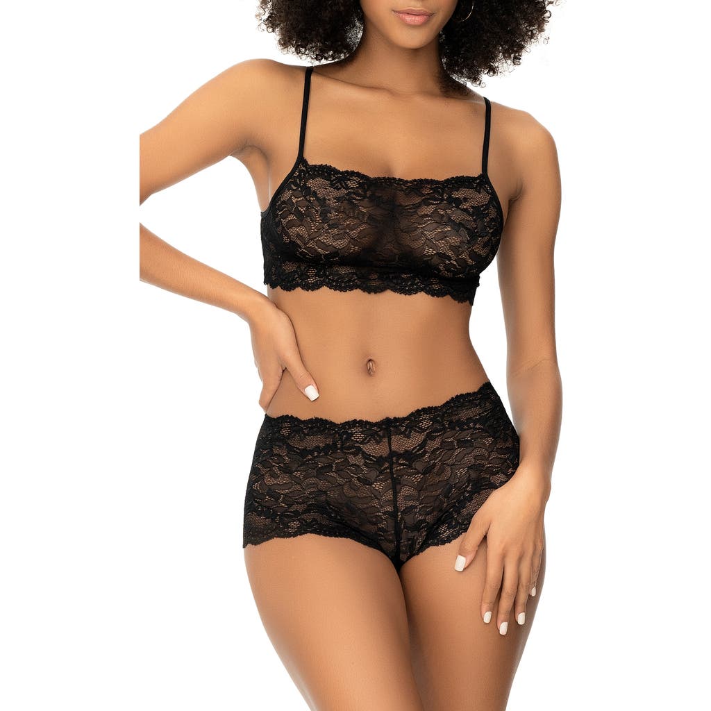 Mapalé Mapale Lace Bralette & Boyshorts Set In Black