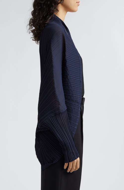 Shop Herno Pleated Shrug In Navy