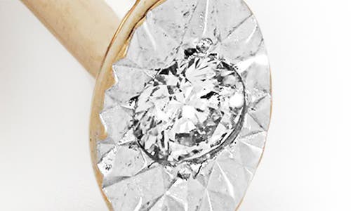 Monica Vinader Single 14k Gold Diamond Marquise Flat Back Stud Earring In 14k Gold