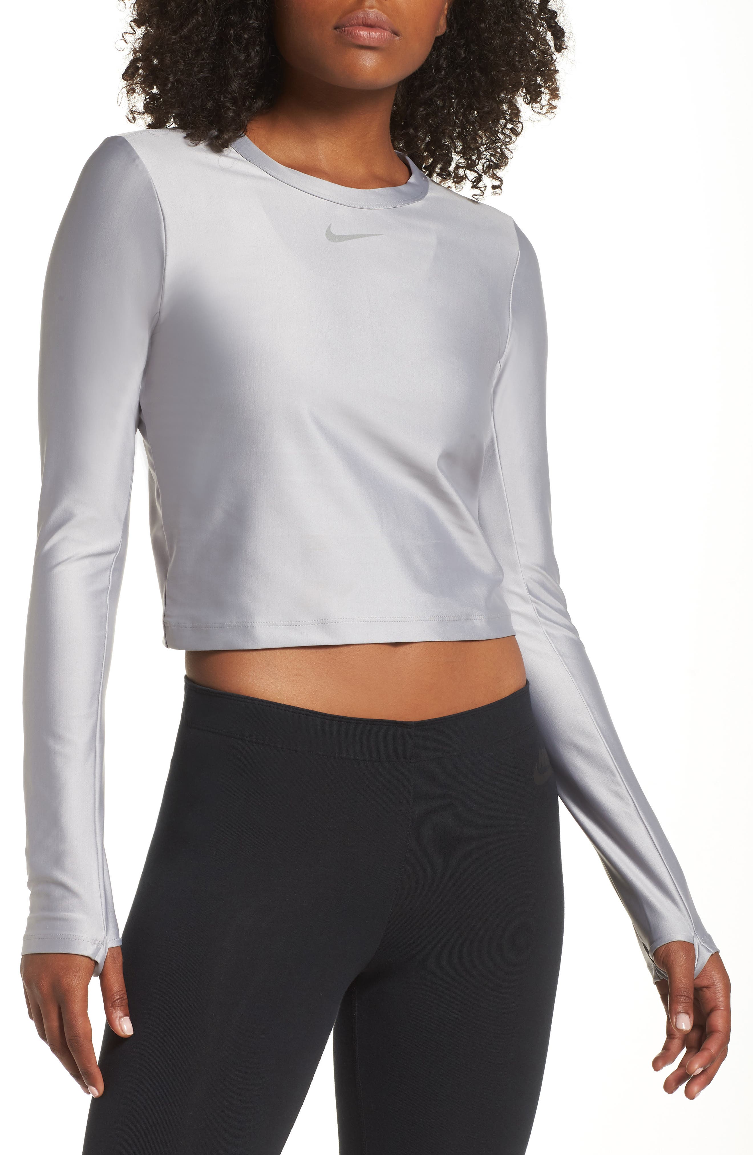 nike crop running top