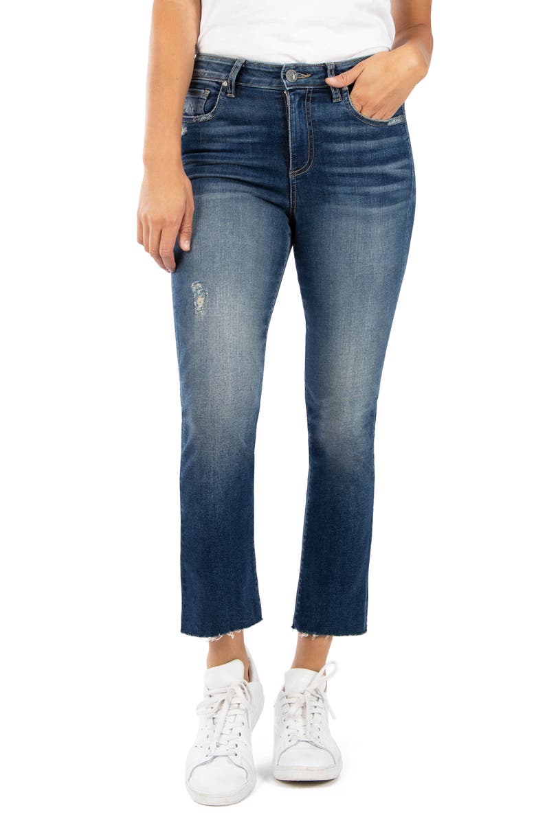 KUT from the Kloth Kelsey Raw Hem Ankle Flare Jeans (Boss) | Nordstrom