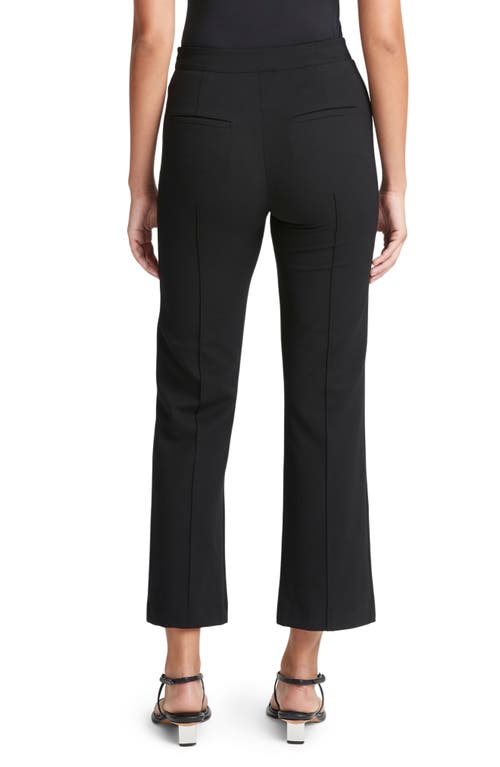 Vince Pintuck Crop Flare Cotton Blend Pants In Black