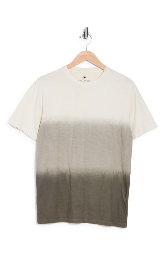 Coastaoro Ahoras Short Sleeve Dip Dye Crew Neck Shirt In Taupe