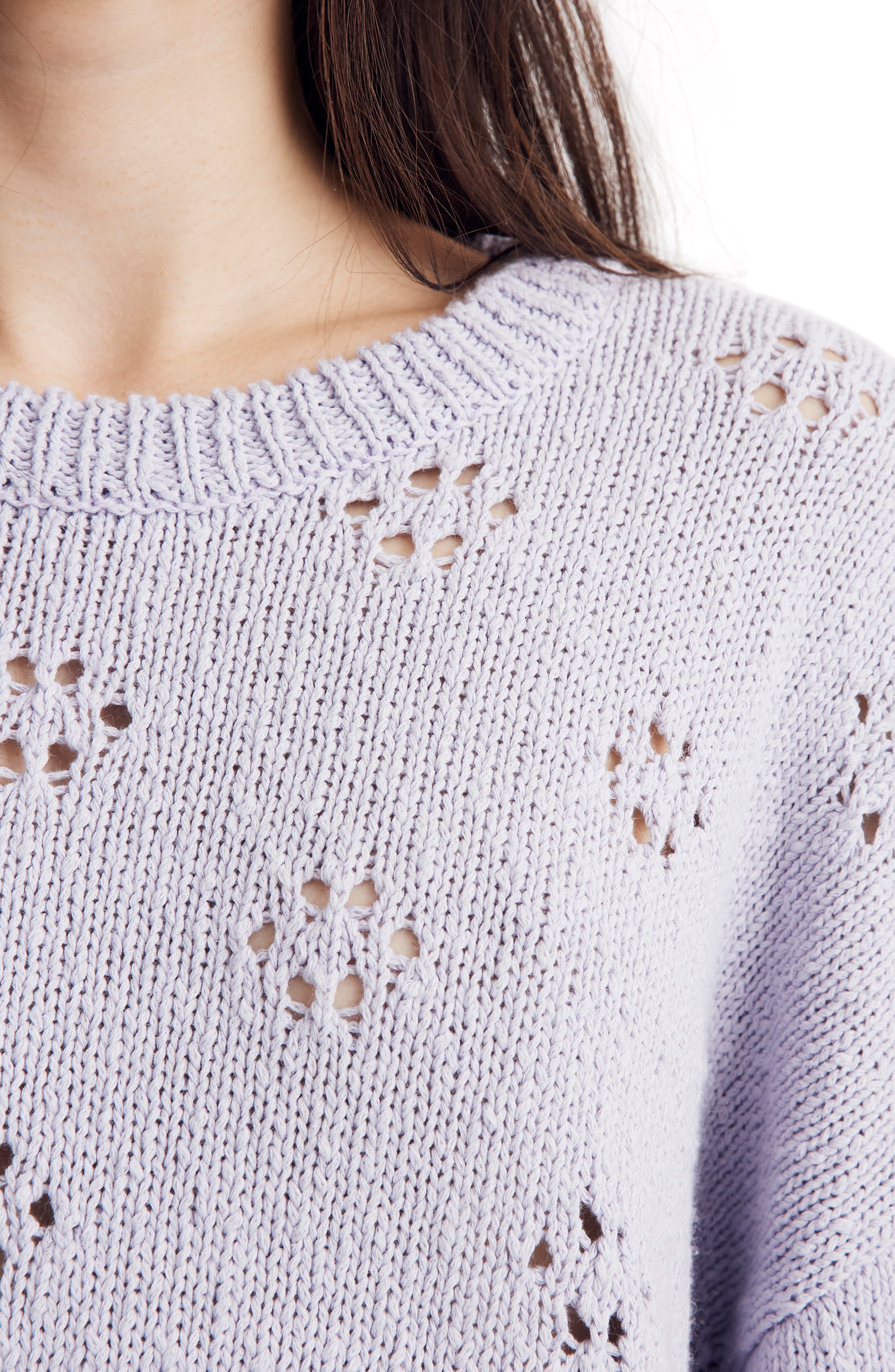 madewell floral pointelle pullover sweater