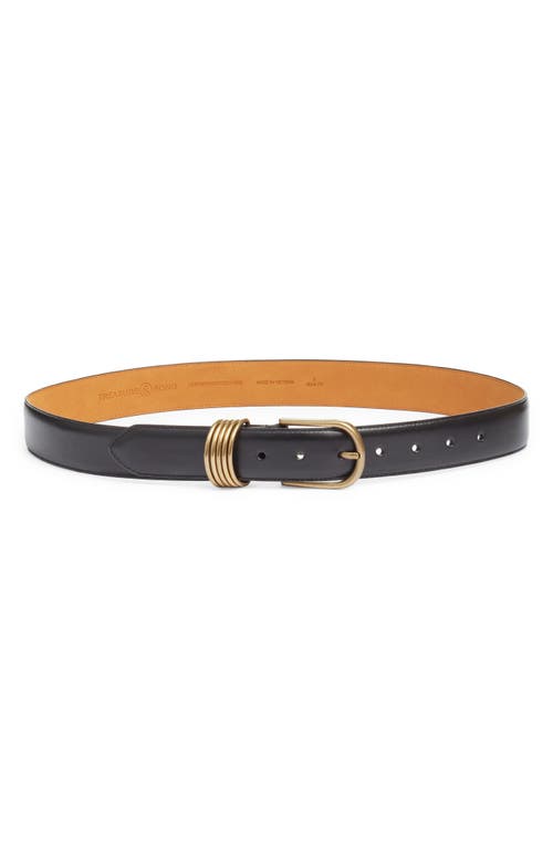 Shop Treasure & Bond Parker Brass Hoop Leather Belt In Black