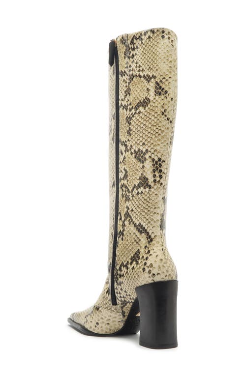 Shop Schutz Raffaela Up Block Pointed Toe Knee High Boot In Animal Print