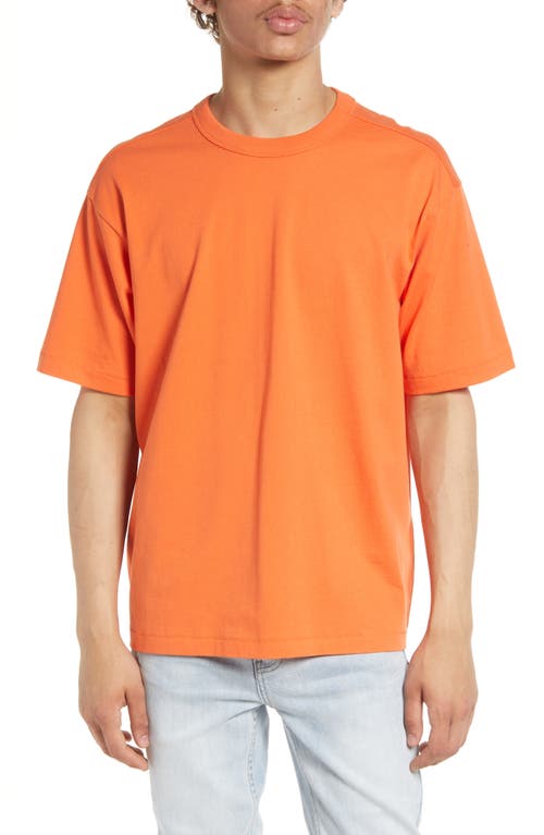 BP. Solid Cotton Crewneck T-Shirt in Orange Cracker