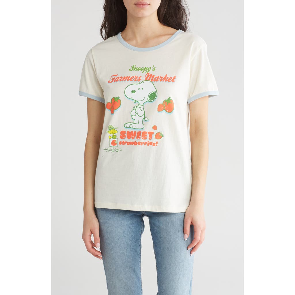 Shop Hi Res Snoopy's Farmers Market Cotton Graphic T-shirt In Baby Blue/marshmallow