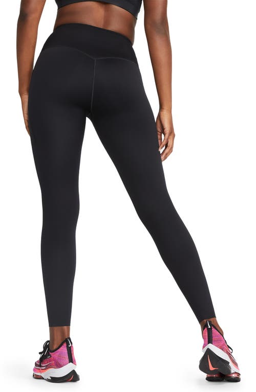 Shop Nike Dri-fit Go High Waist 7/8 Leggings In Black/black