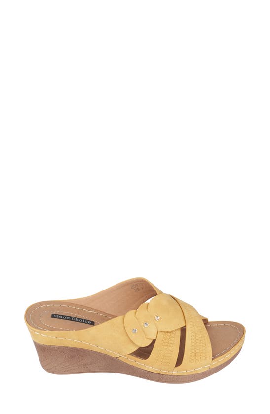 Shop Gc Shoes Dorty Wedge Sandal In Yellow