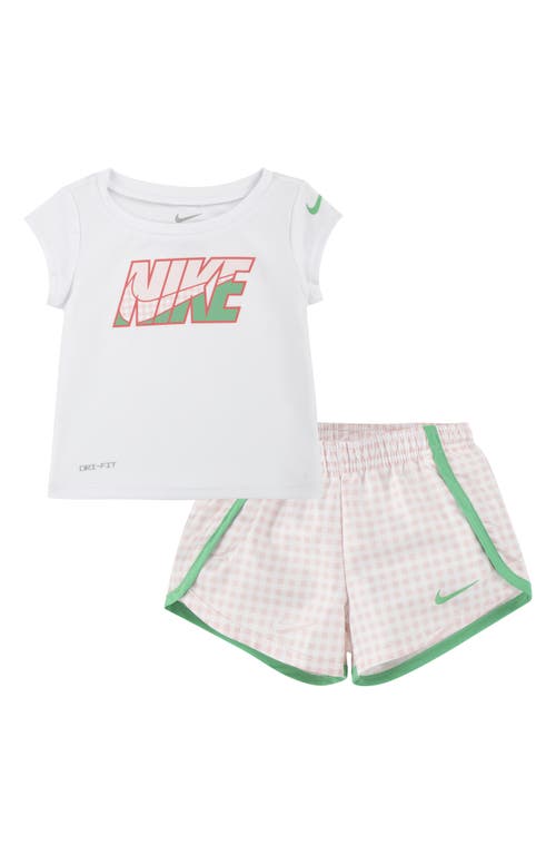 Pic-Nike Sprinter Dri-FIT Graphic T-Shirt & Shorts Set in White/Pink Bloom