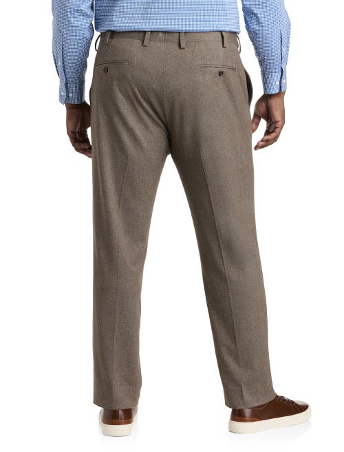 Shop Oak Hill By Dxl Waist-relaxer Dress Pants In Brown