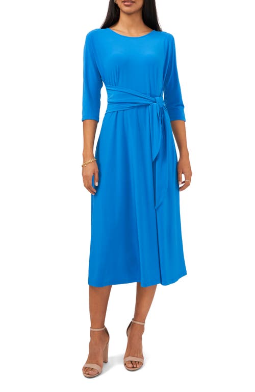 Chaus Tie Front Midi Dress in Jewel Blue