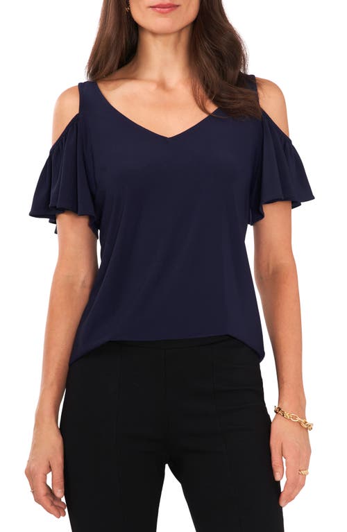 Chaus Cold Shoulder Top in Navy