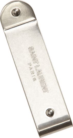 Saint Laurent Money Clip in Metallic Silver