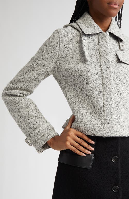 Shop Proenza Schouler Rivers Herringbone Jacquard Bouclé Jacket In Black/off White