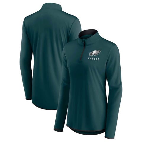 Women's Fanatics Branded Green Philadelphia Eagles Plus Size Measure  Distance Scoop Neck Long Sleeve T-Shirt