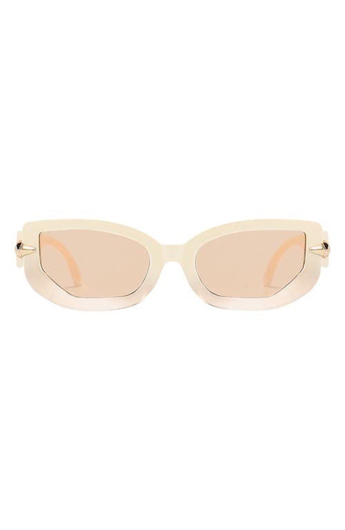 Elle 58mm Polarized Geometric Sunglasses in Cream