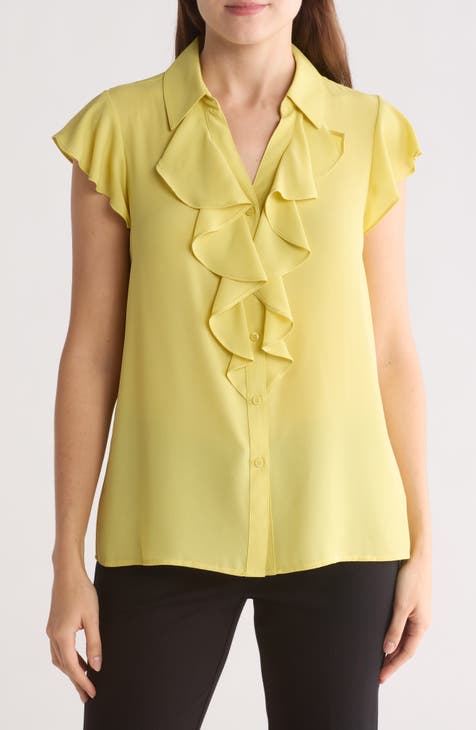 Ruffle Cap Sleve Shirt